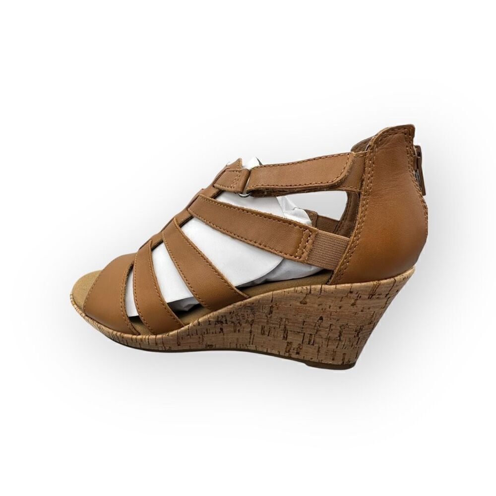 NWT Rockport Womens Briah Gladiator Wedge Sandal Tan Size 7.5 - Picture 10 of 16